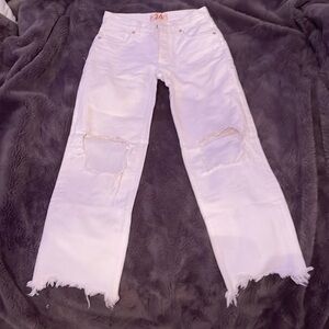 White free people denim jeans